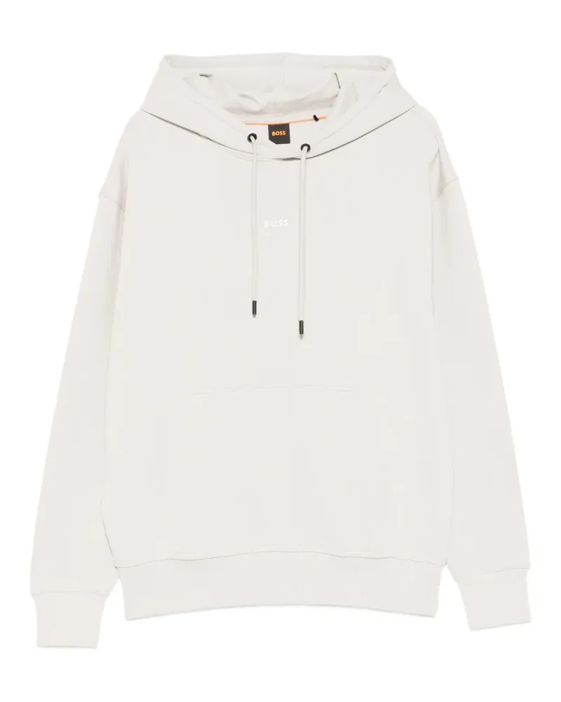 HUGO BOSS drawstring logo-detail hoodie - Nude Nude