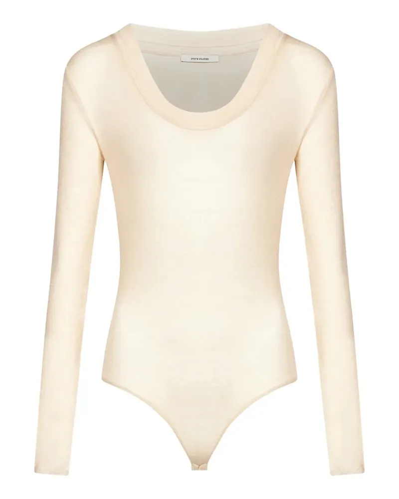 Entire Studios scoop-neck long-sleeve bodysuit - Nude Nude