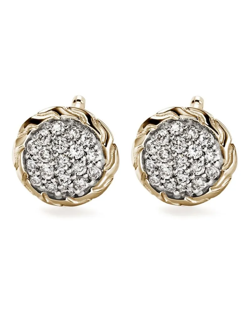 John Hardy 14kt JH Essential Gelbgoldohrstecker mit Diamanten Gold