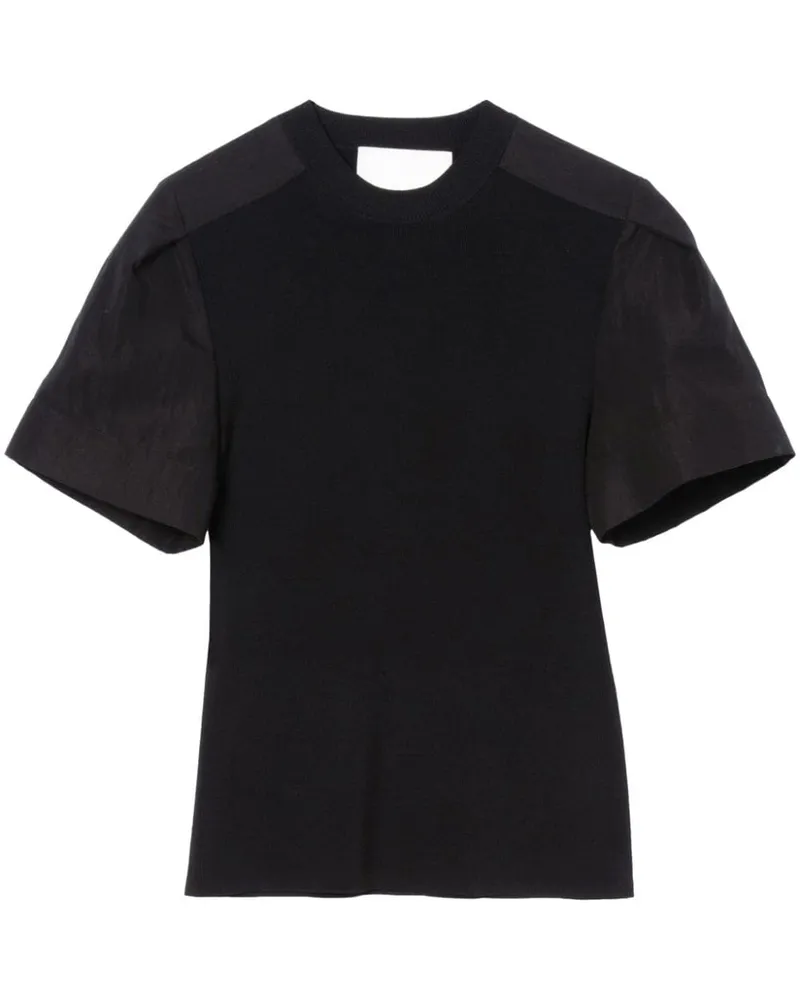3.1 phillip lim Fein geripptes T-Shirt - Schwarz Schwarz