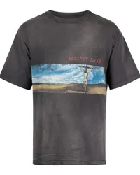 SAINT MXXXXXX T-Shirt mit Pinselstrich-Print Grau