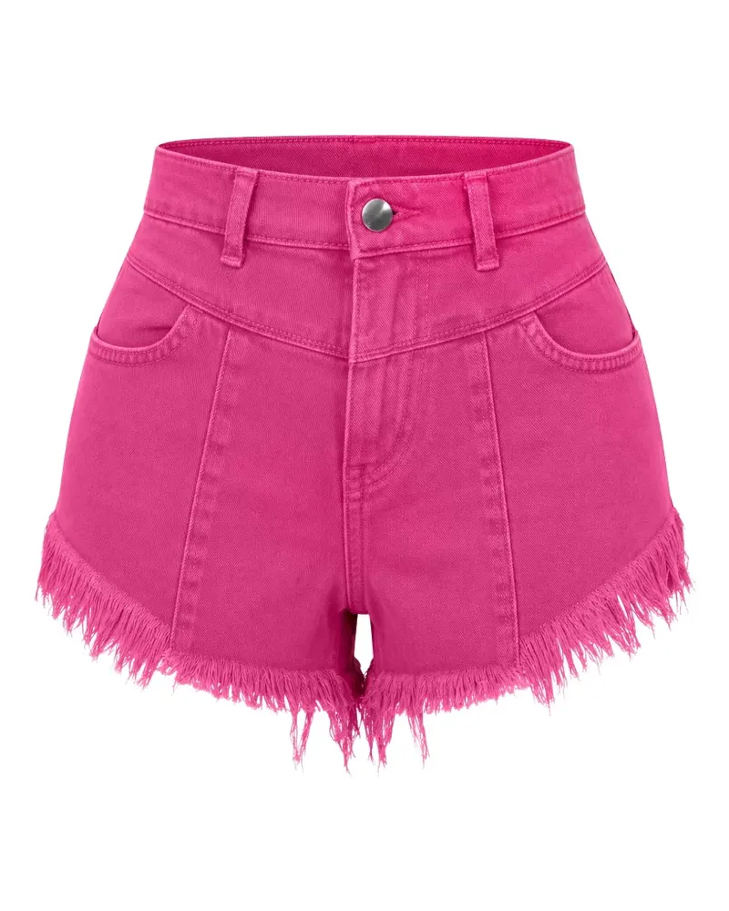 HINNOMINATE Jeans-Shorts mit Fransen - Rosa Rosa