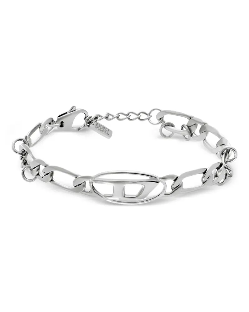 Diesel Armband mit Oval D-Schild - Silber Silber