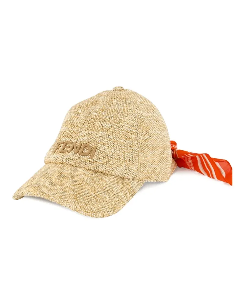 Fendi Baseballkappe mit Logo-Stickerei - Nude Nude