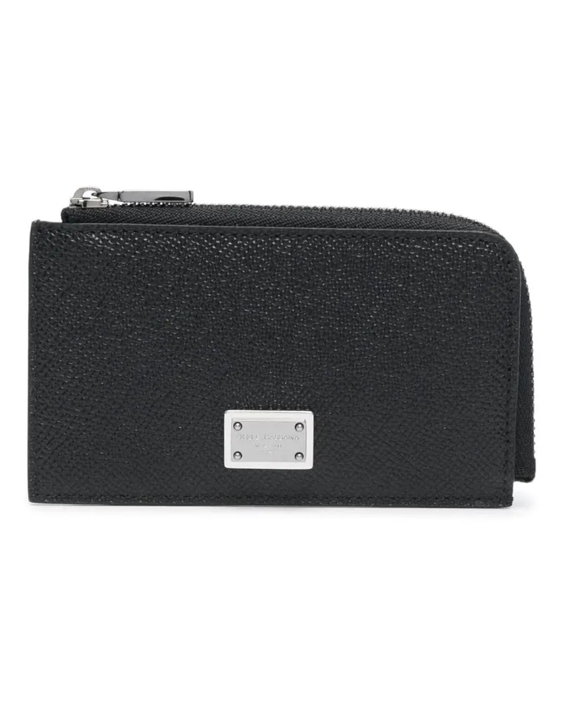 Dolce & Gabbana Portemonnaie mit Logo-Schild - Schwarz Schwarz