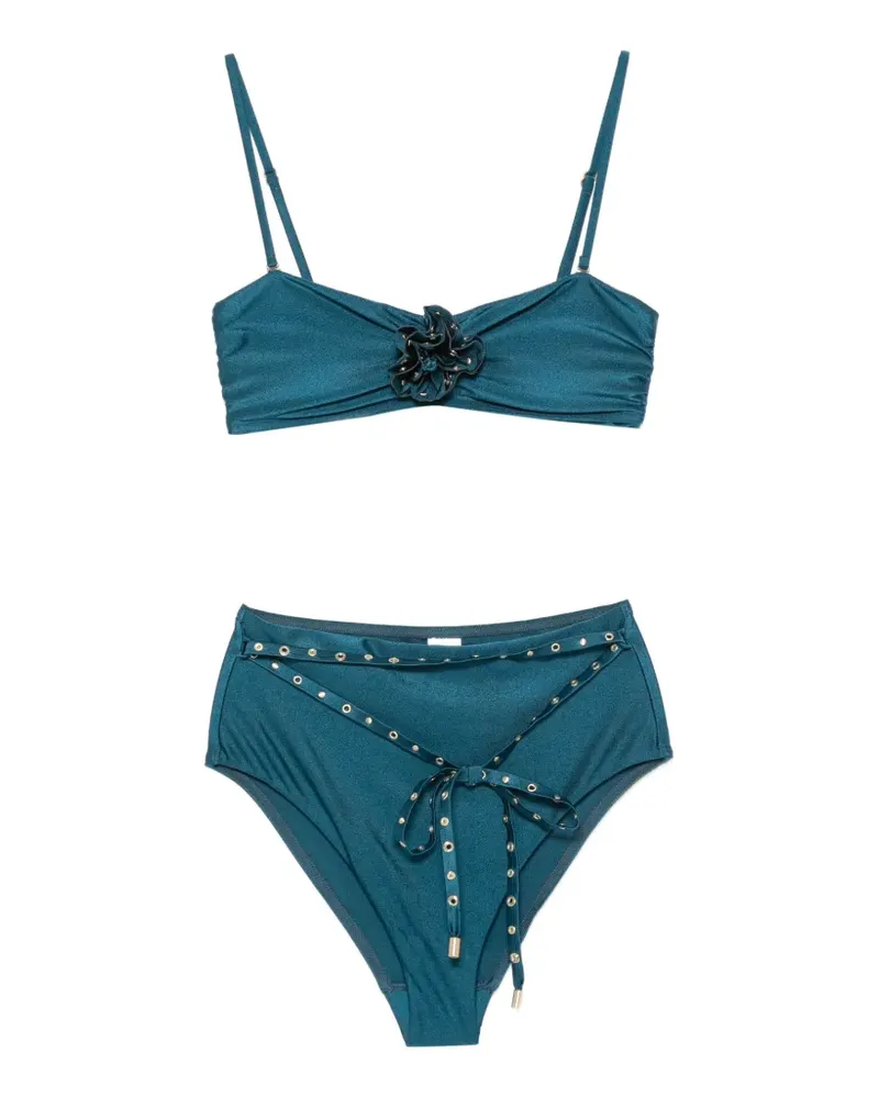 Zimmermann Indra studded flower bikini set - Blau Blau
