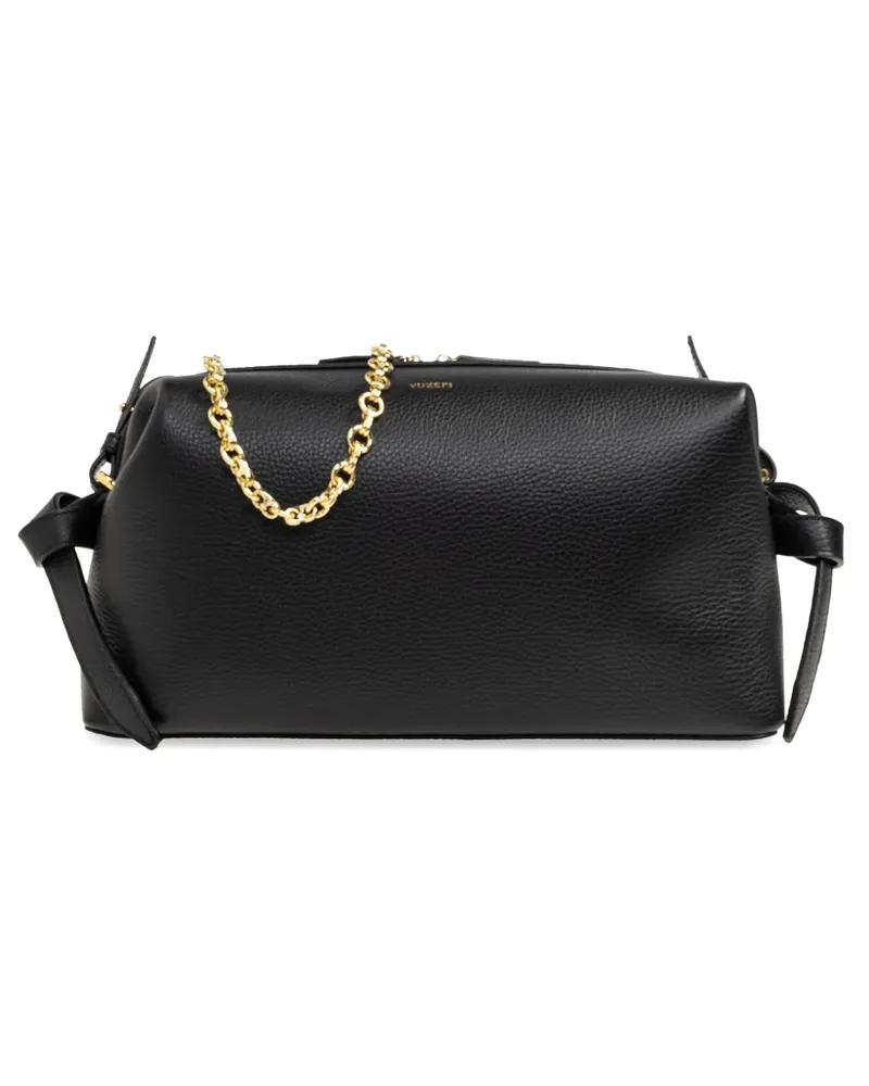 YUZEFI Brioche grained leather shoulder bag - Schwarz Schwarz
