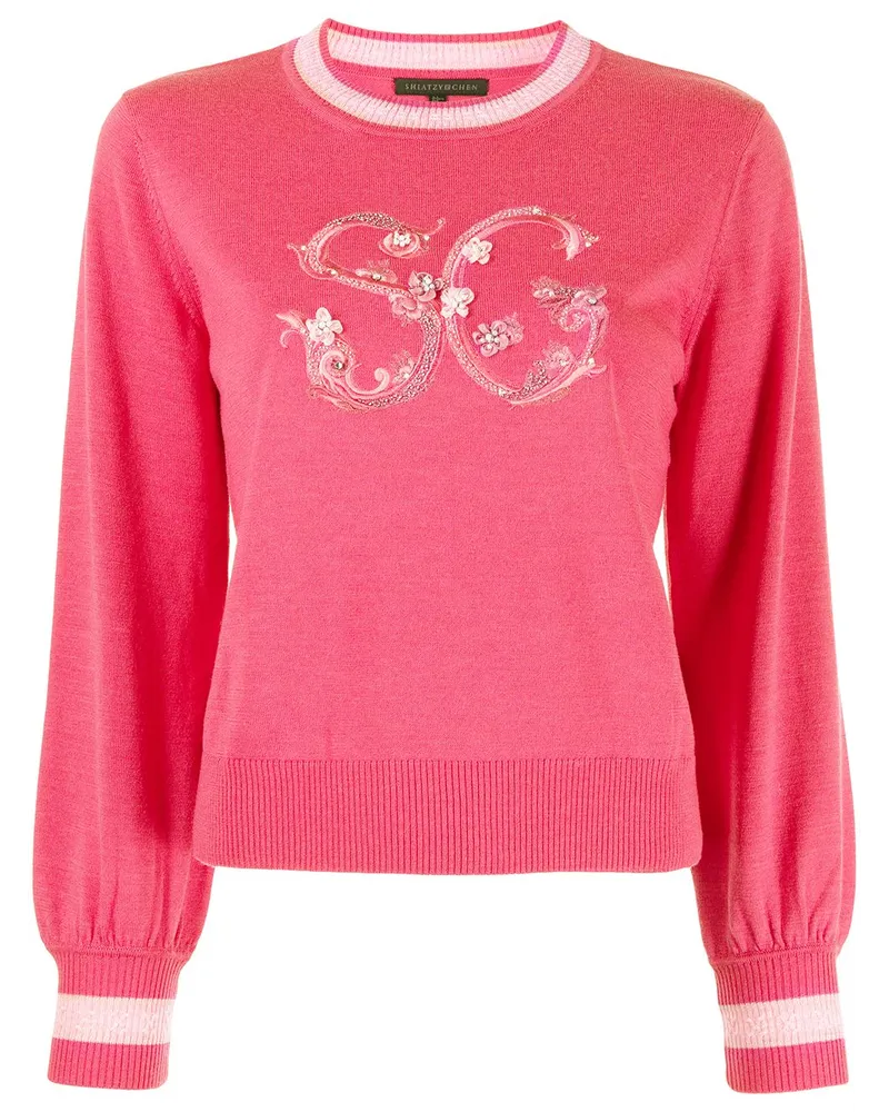 SHIATZY CHEN Sweatshirt mit Logo-Stickerei Rosa