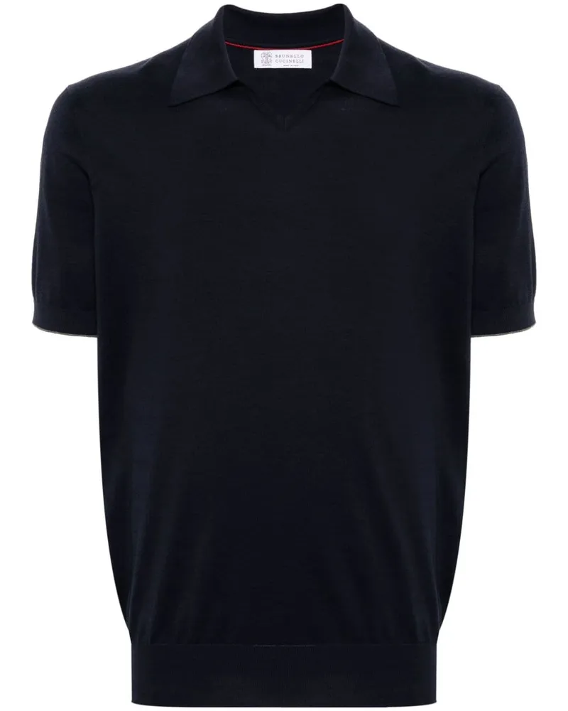 Brunello Cucinelli Poloshirt mit kurzen Ärmeln - Blau Blau