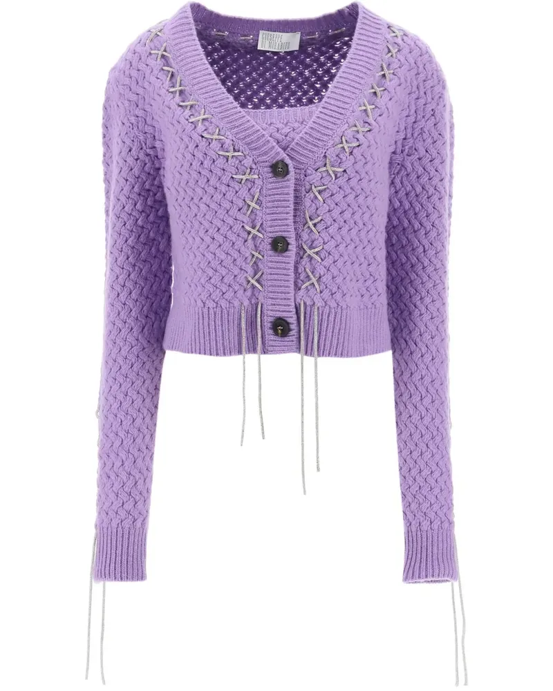 Giuseppe di Morabito Klassischer Cropped-Cardigan - Violett Violett