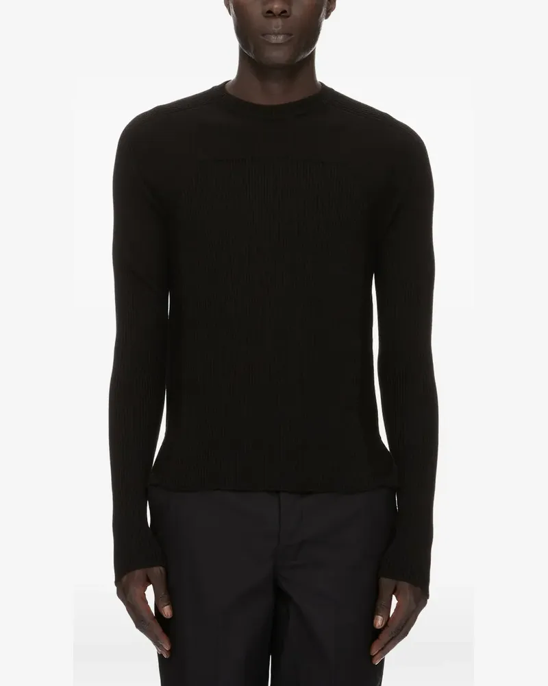 Rick Owens T-Shirt aus geripptem Strick - Schwarz Schwarz