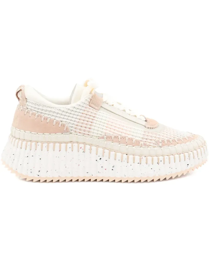 Chloé Gestrickte Nama Plateau-Sneakers - Nude Nude