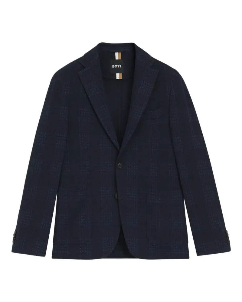HUGO BOSS check single-breasted blazer - Blau Blau