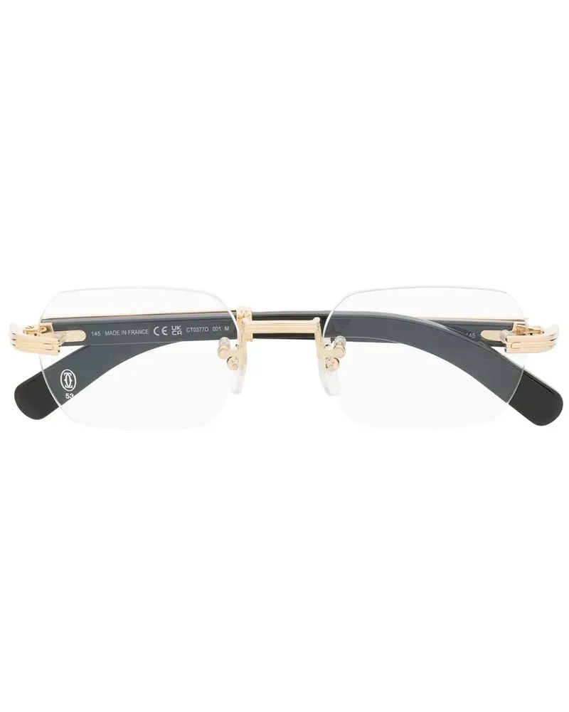 Cartier Eckige Sonnenbrille ohne Rahmen - Gold Gold