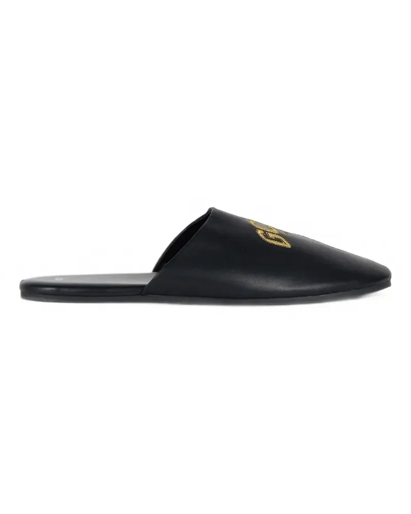 GCDS Slipper mit Logo-Stickerei - Schwarz Schwarz