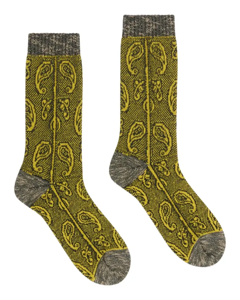 Dries van Noten Jacquardsocken aus Wolle - Grün Grün