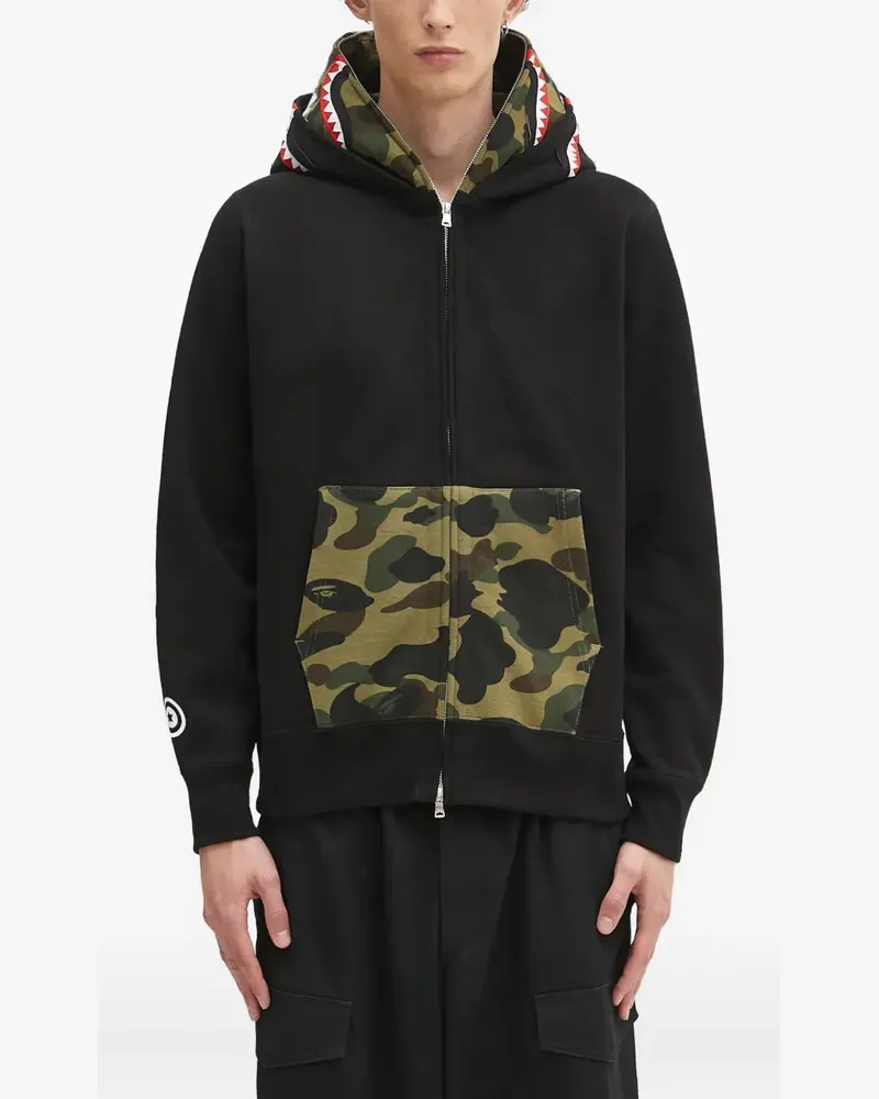 BAPE Kapuzenjacke mit Camouflage-Print - Schwarz Schwarz