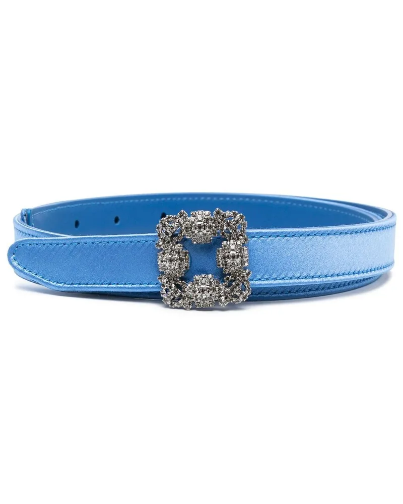 Manolo Blahnik Hangisi Gürtel mit Kristallen - Blau Blau