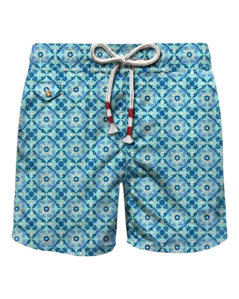 MC2 Saint Barth geometric-print drawstring swim shorts - Blau Blau