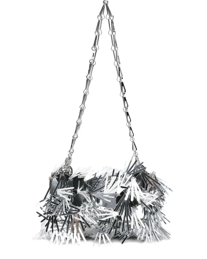 Paco Rabanne Schultertasche mit Pailletten - Silber Silber