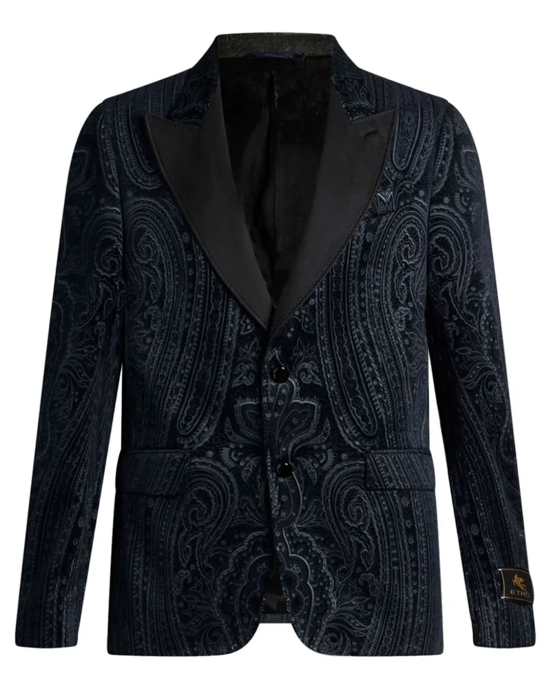 Etro Sakko mit Paisleymuster - Blau Blau
