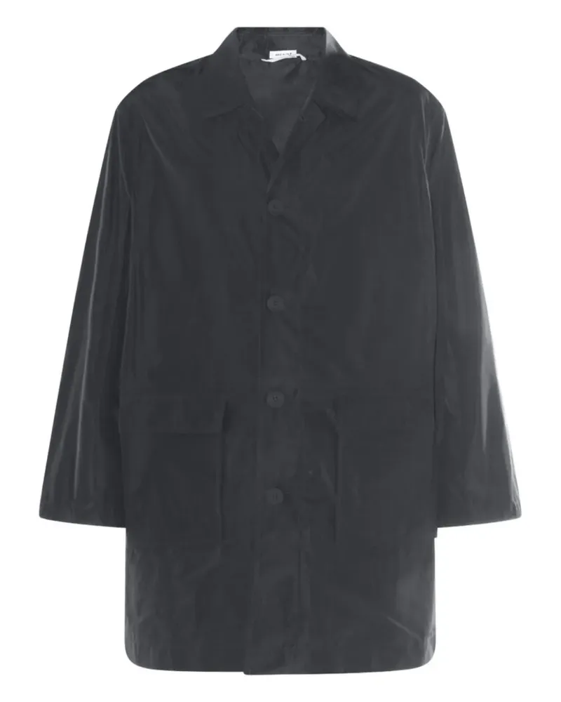 Thom Browne Einreihiger Mantel mit Logo-Print - GREY Grey