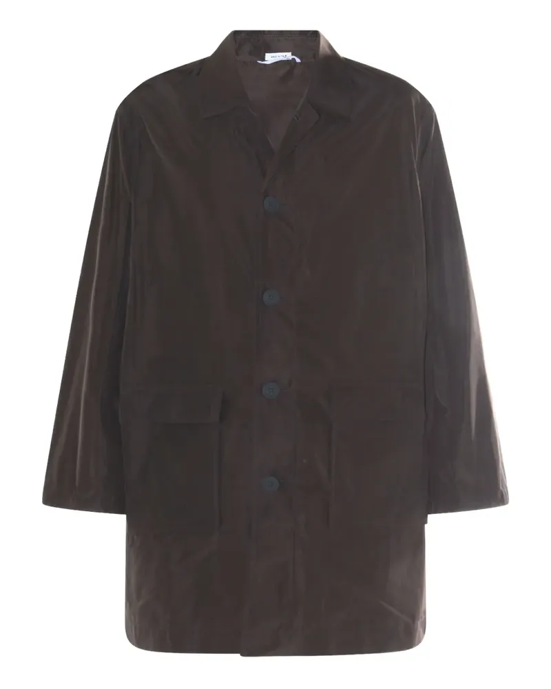 Thom Browne Einreihiger Mantel mit Logo-Print - 025|025 025