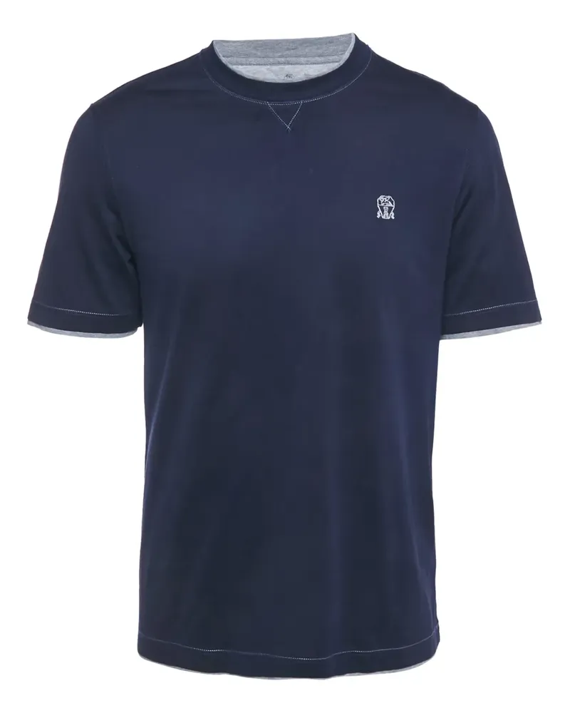 Brunello Cucinelli T-Shirt mit rundem Ausschnitt - Blau Blau