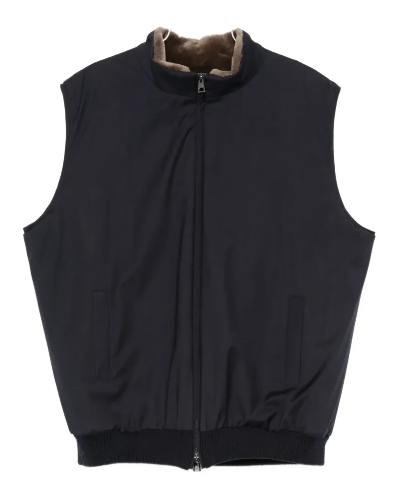 Manzoni 24 fur-trimmed zip-up gilet - Blau Blau