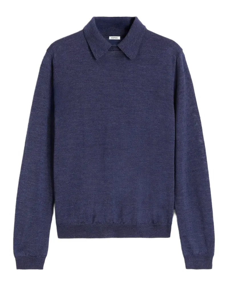 ASPESI polo-collar sweater - Blau Blau