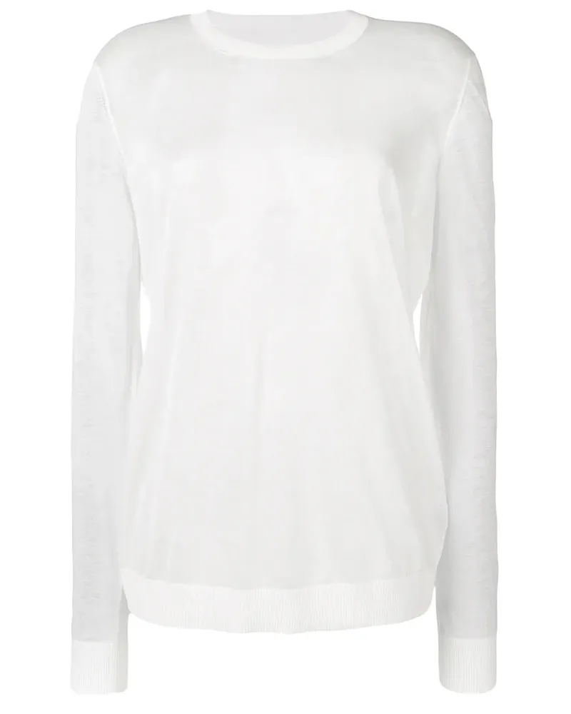 Maison Margiela Pullover mit Metallic-Effekt - Weiß Weiß