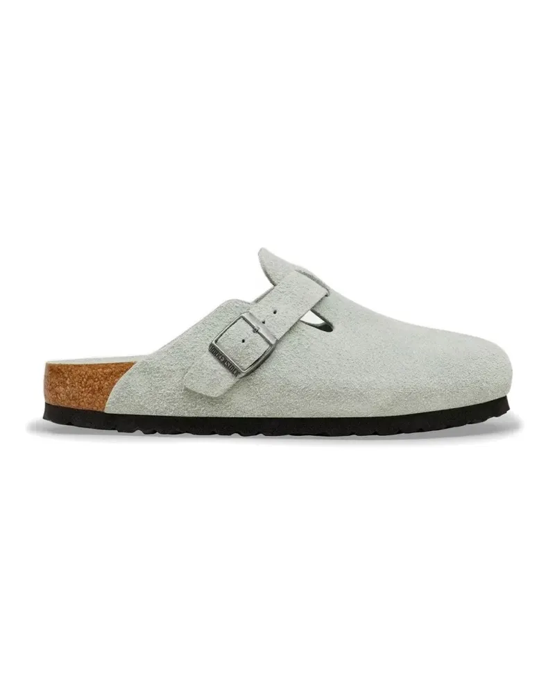 Birkenstock Boston buckle-fastening suede mules - Grau Grau