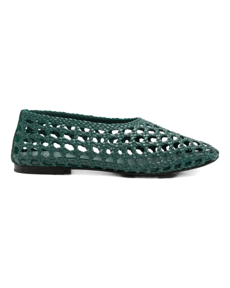 Augusta Ava woven leather flat pumps - Grün Grün