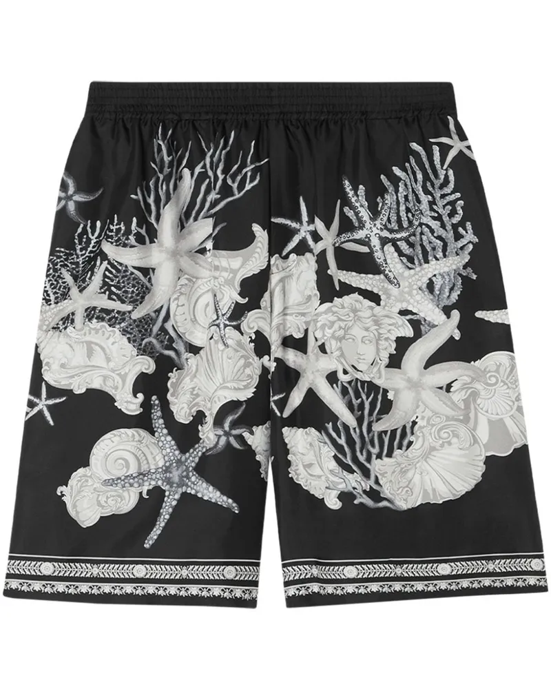 Versace Barocco Sea Shorts aus Seide - Schwarz Schwarz