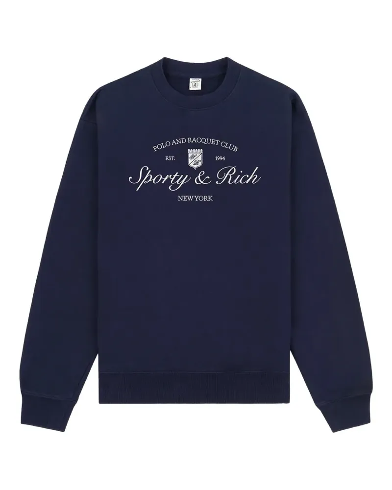 SPORTY & RICH Syracuse Sweatshirt mit Logo-Stickerei - Blau Blau