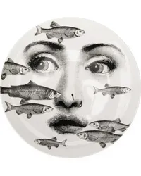 Fornasetti Teller mit Porträt-Print Weiß