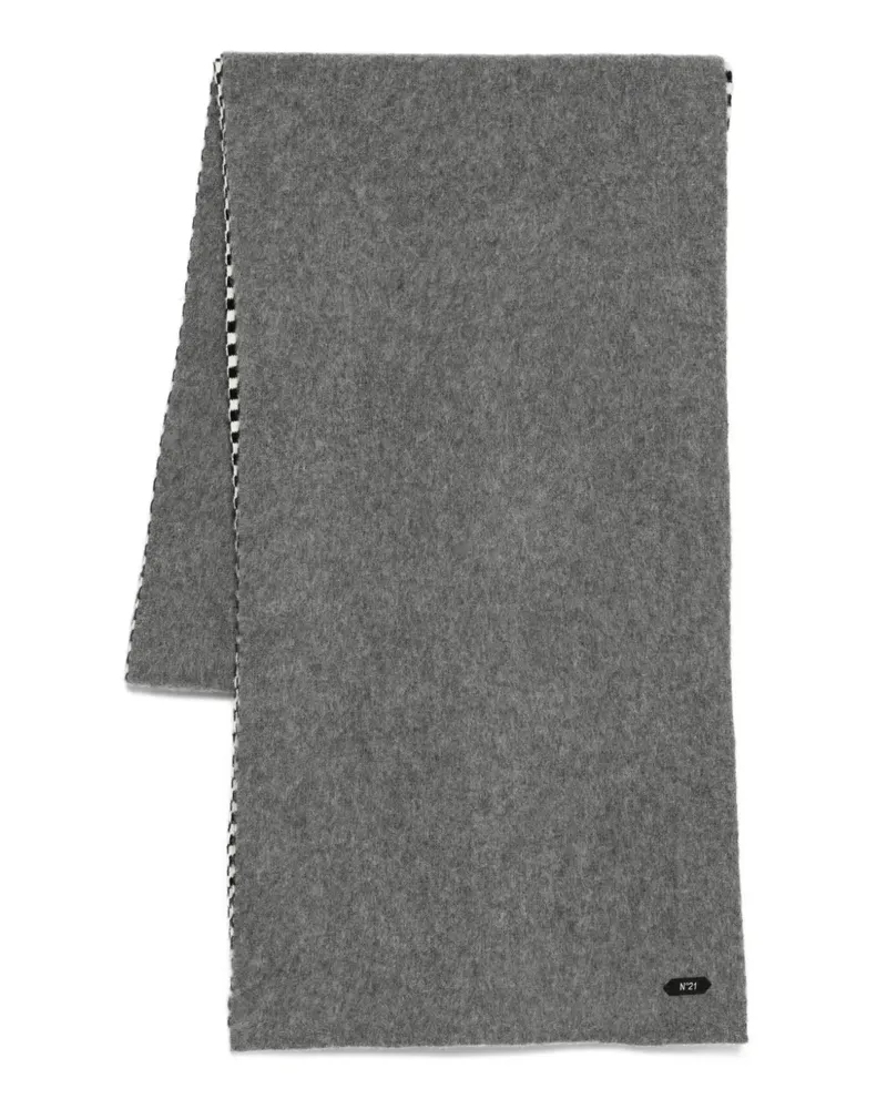 N° 21 Gestreifter Schal - Grau Grau
