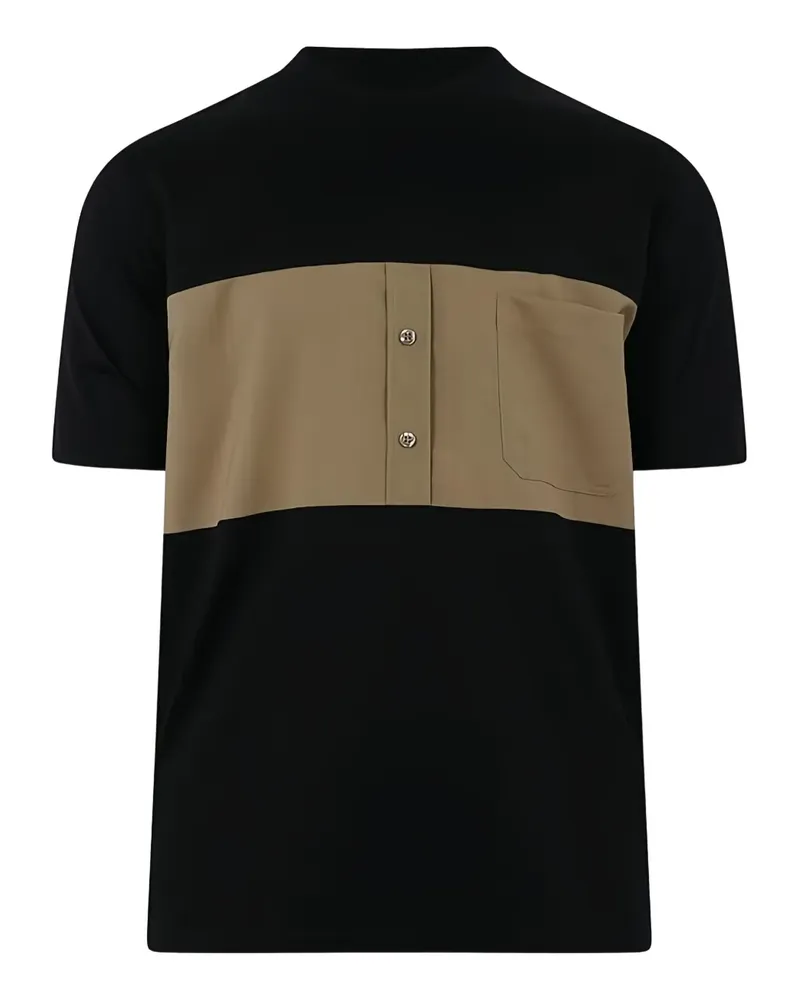 Yes London T-Shirt mit Einsätzen - Schwarz Schwarz