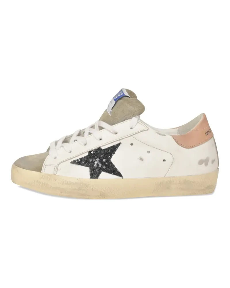Golden Goose Super-Star glitter star sneakers - Weiß Weiß