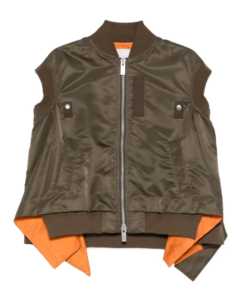 Sacai zip sleeveless gilet - Grün Grün