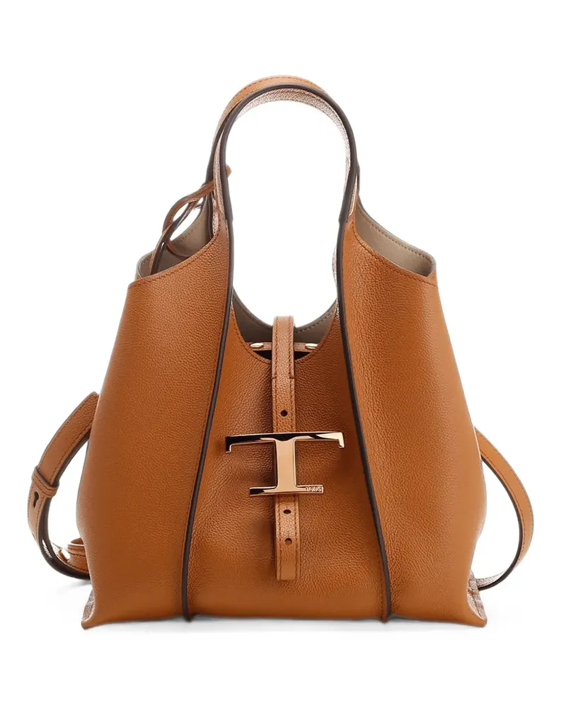 TOD'S T Zeitlose Einkaufstasche aus Leder mini - Braun Braun