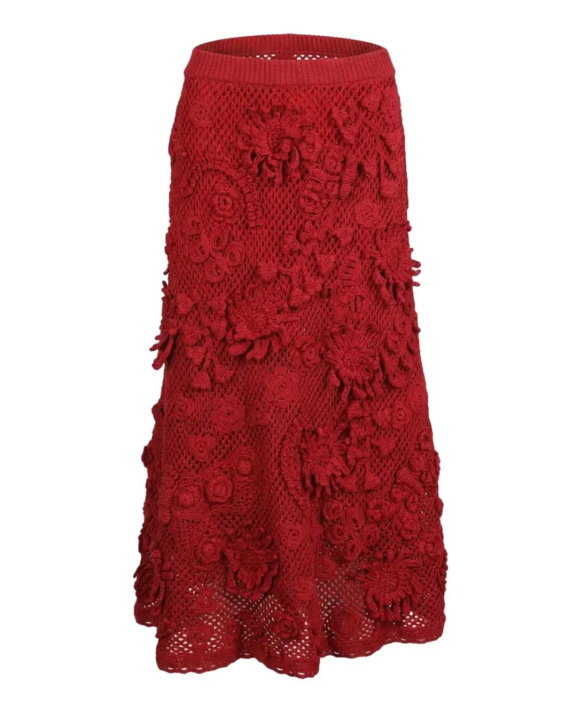 Valentino Garavani Rock mit Blumenapplikation - Rot Rot