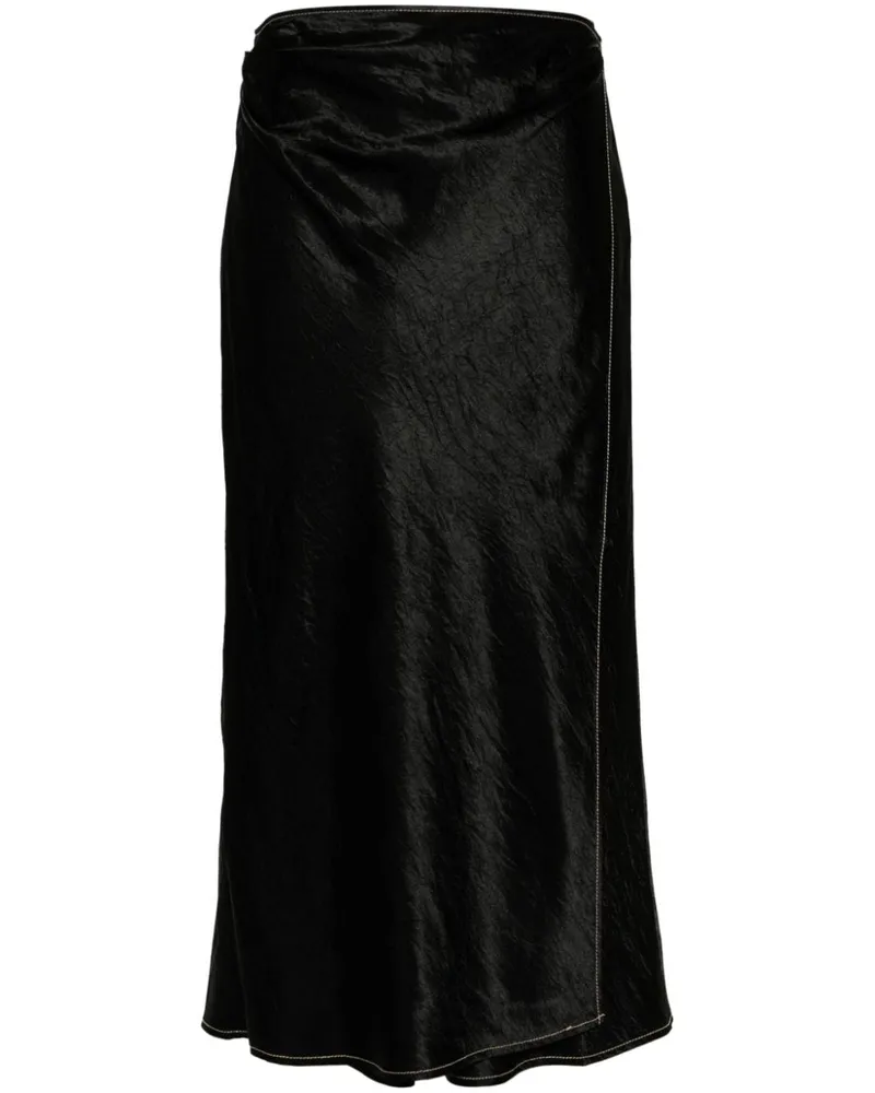 Acne Studios Midirock in Wickeloptik - Schwarz Schwarz