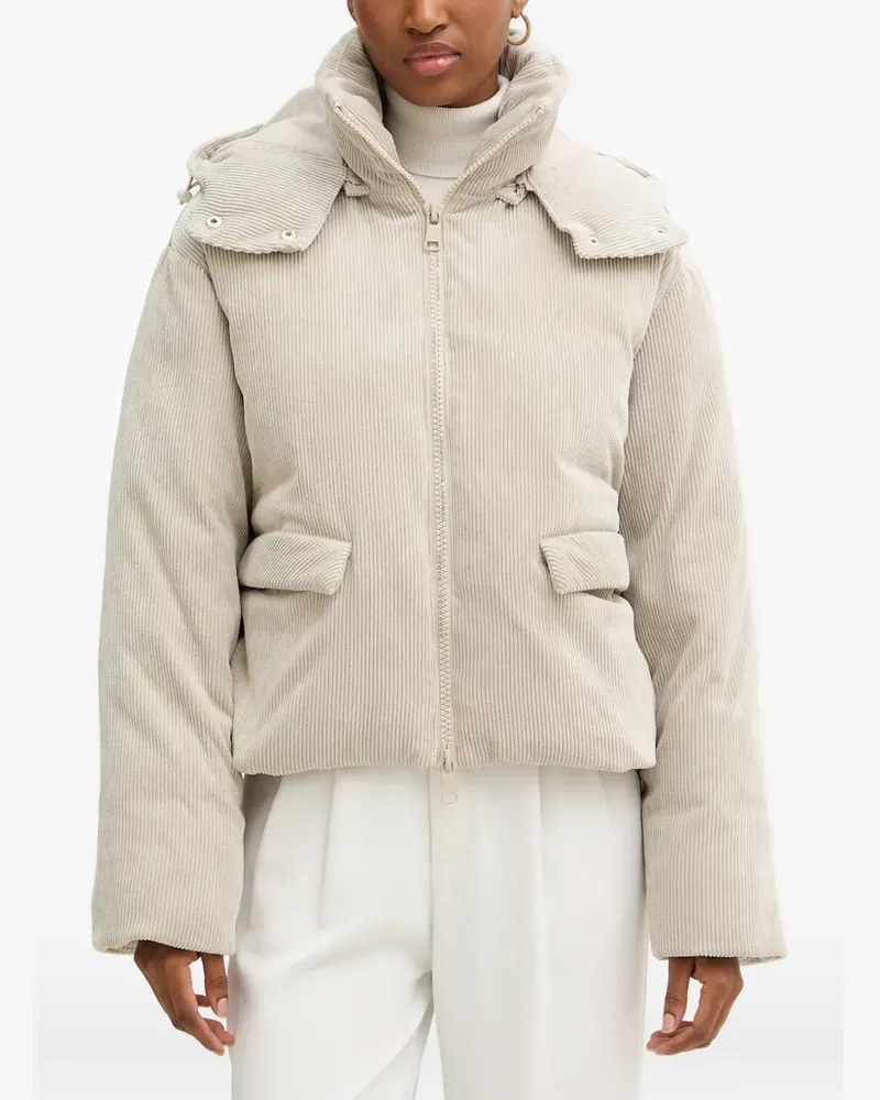 Armani Exchange hooded corduroy puffer jacket - Nude Nude