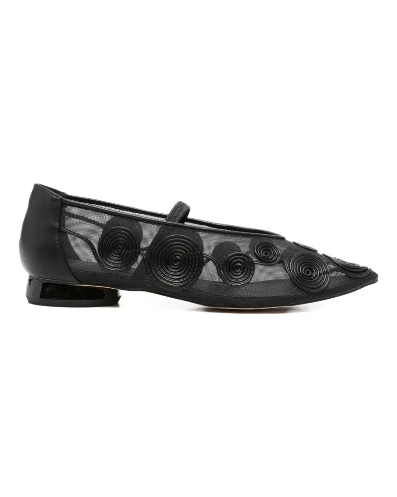 CAFèNOIR  Ballerinas mit Spiralapplikation - Schwarz Schwarz