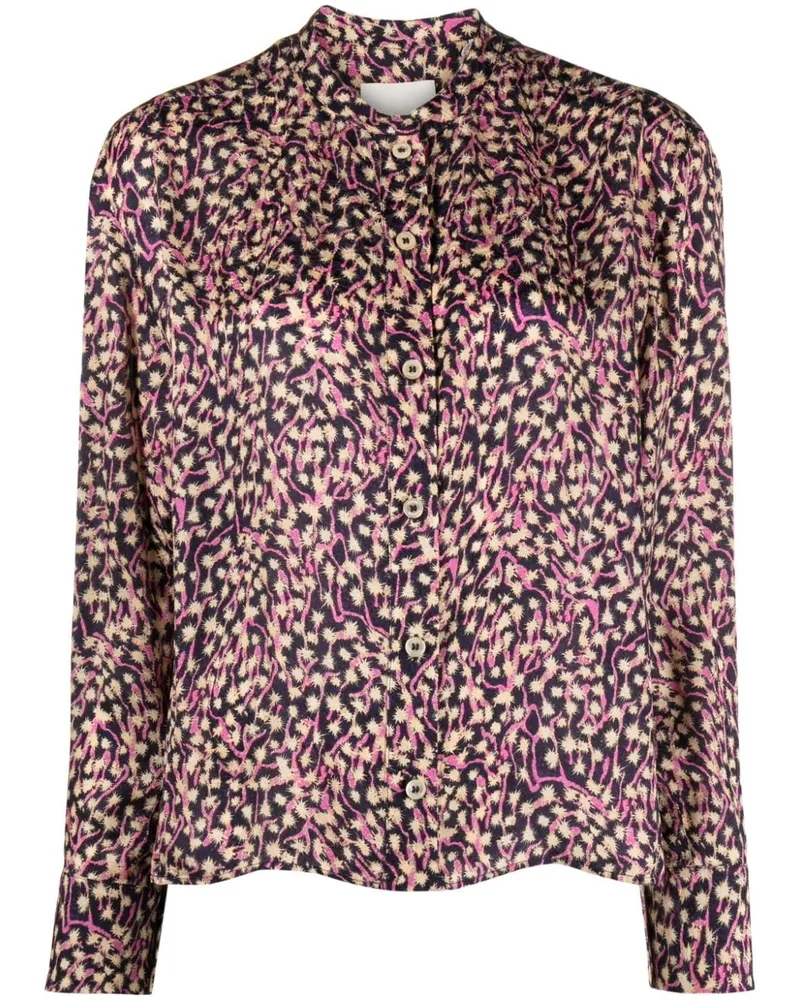 Isabel Marant Leidy Bluse mit grafischem Print Rosa