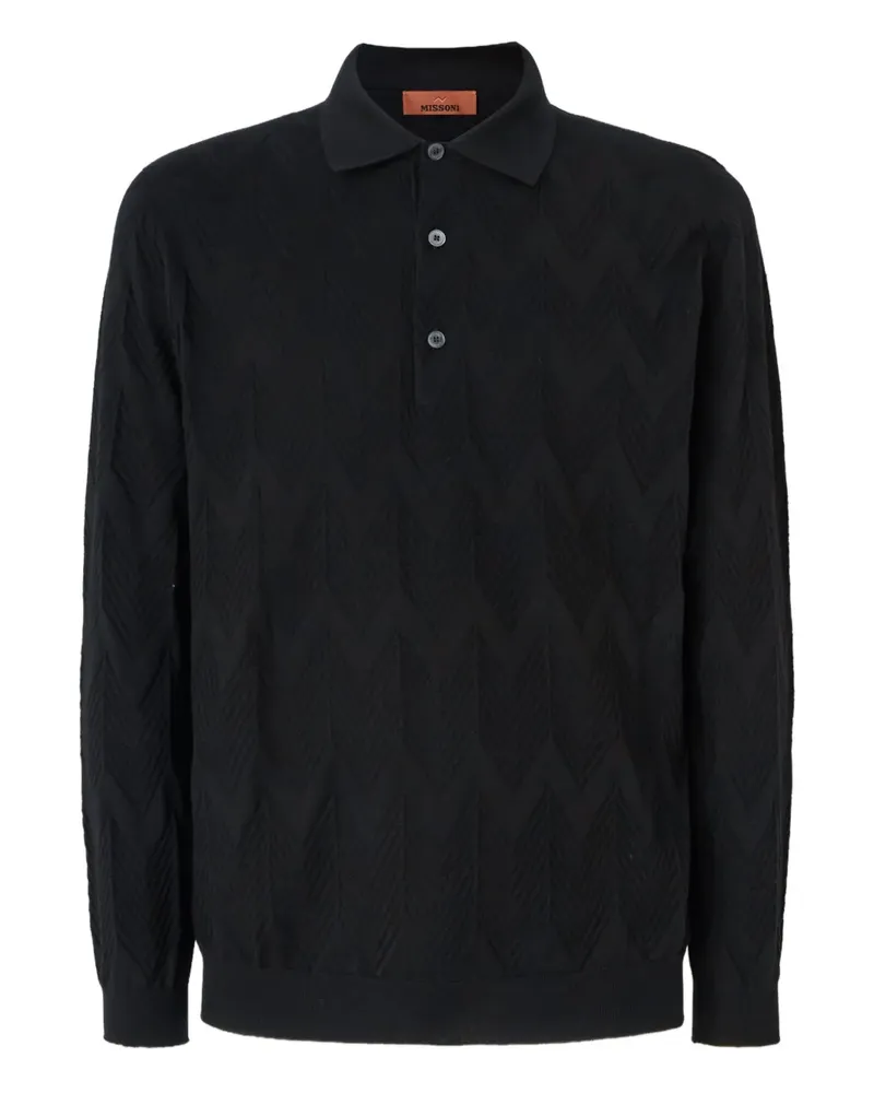 Missoni Poloshirt mit Zickzackmuster - Schwarz Schwarz