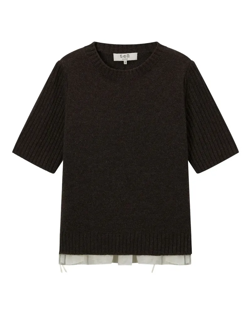 Sea ruffled ribbed top - Braun Braun