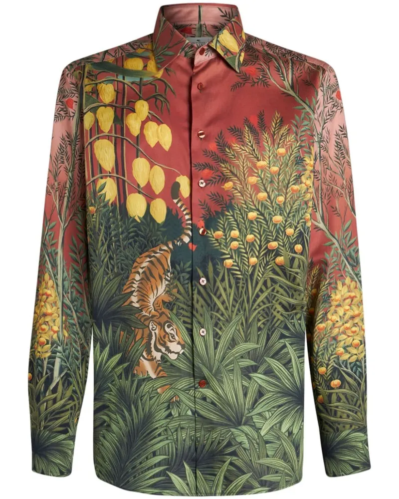 Etro Hemd mit Dschungel-Print - Rot Rot
