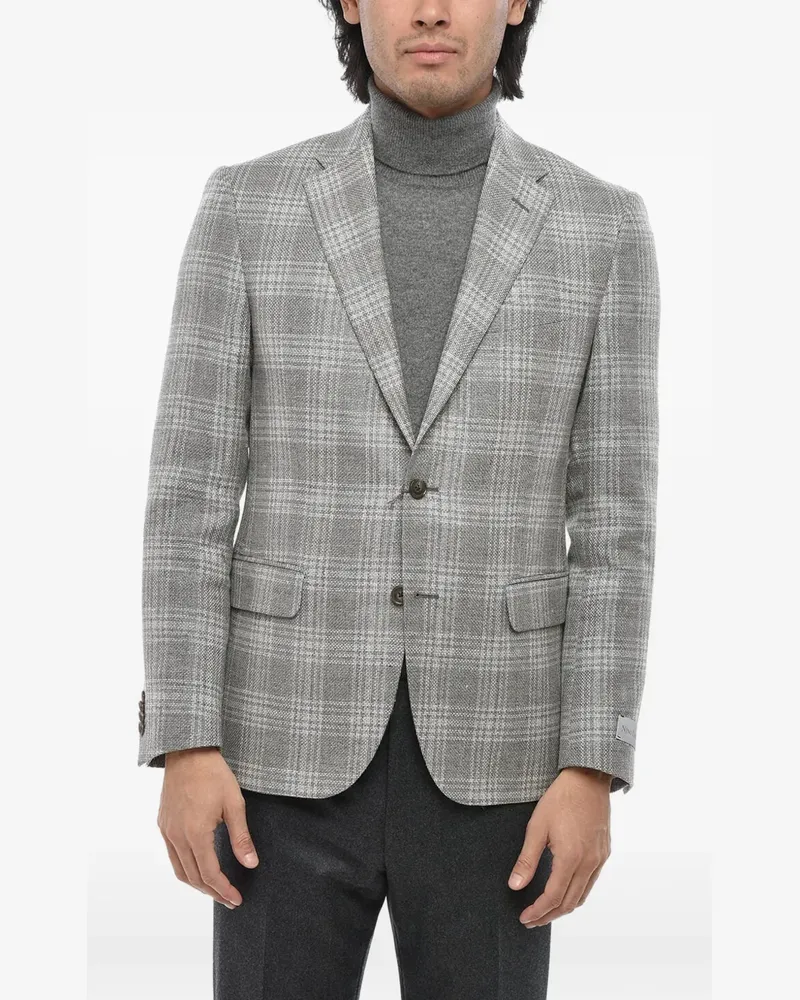 Corneliani checked-pattern single-breasted blazer - Grau Grau
